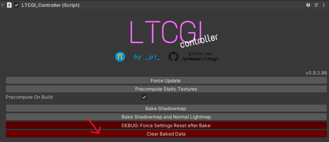 LTCGI Controller clear baked data button